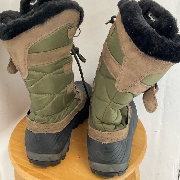 Kamik Boots Womens SnowValley Winter Insulated Tall Green Tan Size 6 - Picture 5 of 8